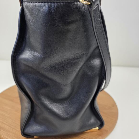 Michael Michael Kors Satchel Womens Black Leather Gold Hardware Crossbody Bag - Picture 7 of 16